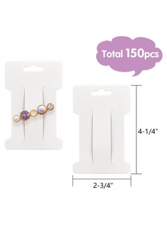 Coopay 150 Pieces Hair Clip Display Cards Hair Bow Display Holder Rectangle Hair Barrettes Jewelry Hair Accessories Display And Organizing White Paper Cards 41/4 X 23/4 Inches  - Image 3