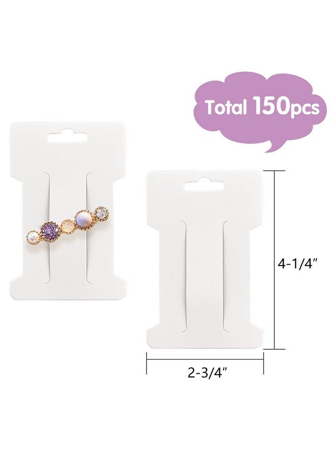 Coopay 150 Pieces Hair Clip Display Cards Hair Bow Display Holder Rectangle Hair Barrettes Jewelry Hair Accessories Display And Organizing White Paper Cards 41/4 X 23/4 Inches  - Image 3