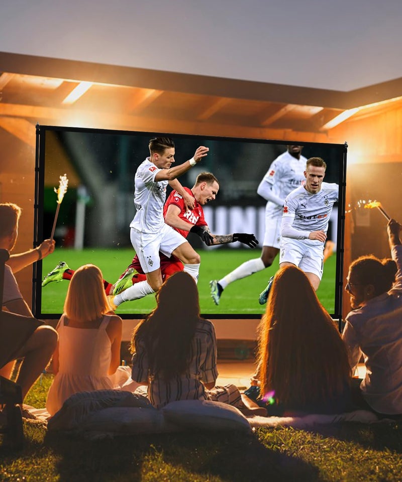 STWUI Projector Screen with Stand - 100 Inch Outdoor Projector Screen Portable Projector Screens 16:9 4K HD Outdoor Movie Screen with Carry Bag Can Enioy Home Theater Projection Screen - Image 3