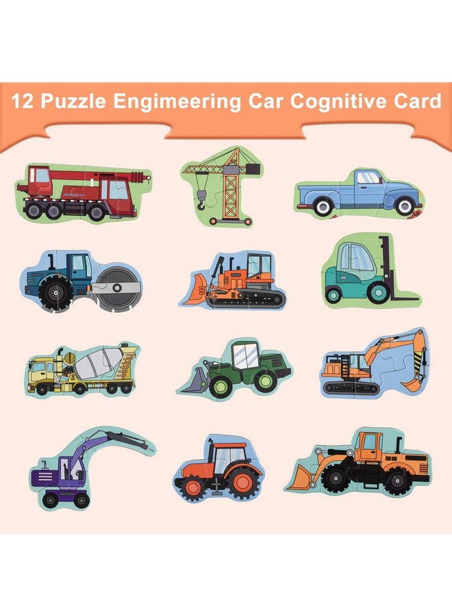 ASTARON 3D Magnetic Puzzle with 60 Puffy Stickers for Toddlers, 41 Pieces Construction Vehicles Toddler Puzzles Preschool Education Learning Travel Toys Car Plane Activities for Kids Quiet Time - Image 3