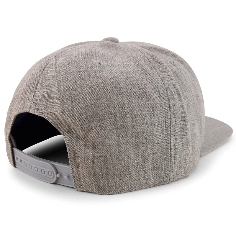 Armycrew Oversize XXL Structured Blank Flatbill Snapback Cap - Heather Grey - 2XL - Image 2