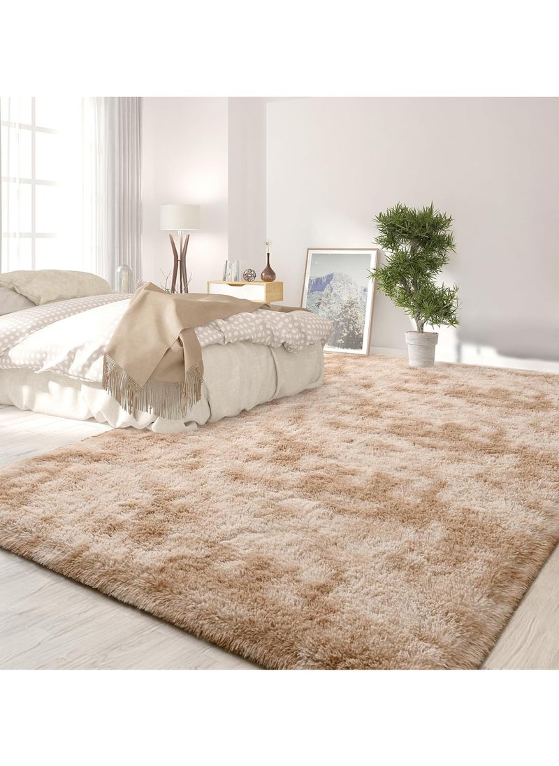 Jorunb - Rugs For Living Room,Soft Fluffy Area Rug Bedroom Living Room Shaggy Washable Anti-Skid Comfortable Large Rugs Indoor Modern Home Decor Floor Carpet (Beige) - Image 1
