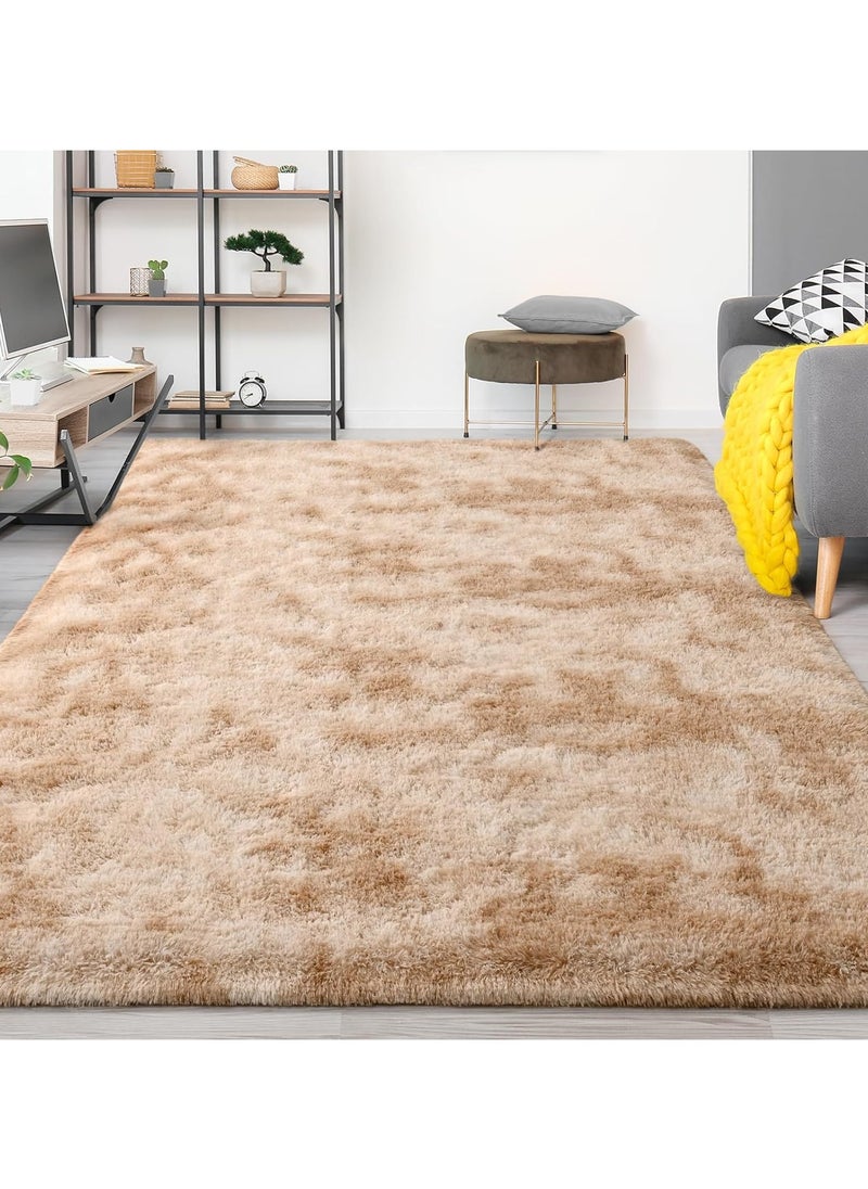 Jorunb - Rugs For Living Room,Soft Fluffy Area Rug Bedroom Living Room Shaggy Washable Anti-Skid Comfortable Large Rugs Indoor Modern Home Decor Floor Carpet (Beige) - Image 1