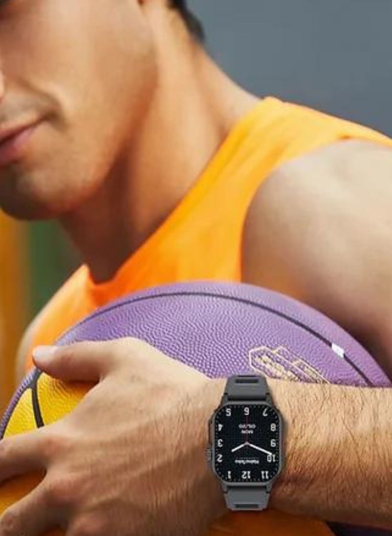 هينو تيكو ساعة ذكية SQ-1 ميني - شاشة AMOLED كاملة، 3 أزواج من الأشرطة، شاحن لاسلكي متضمن، متتبع اللياقة البدنية، معدل ضربات القلب ووضع الرياضة، مقاومة للماء، متوافقة مع Android وiOS، للرجال والأولاد - أسود - Image 2