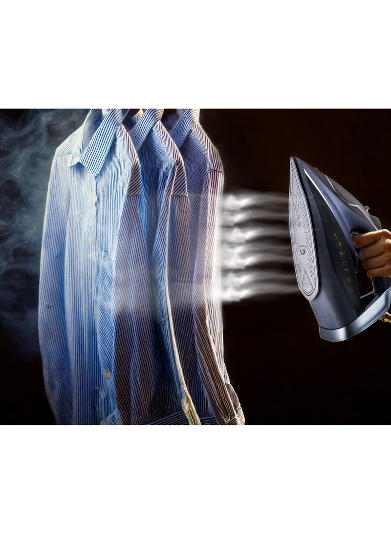 CARRERA Steam Iron No 210-2800W Power, Aluminum Soleplate with Ceramic Coating, Anti-Calc, Self-Cleaning, Adjustable Temperature, Auto Shut-Off