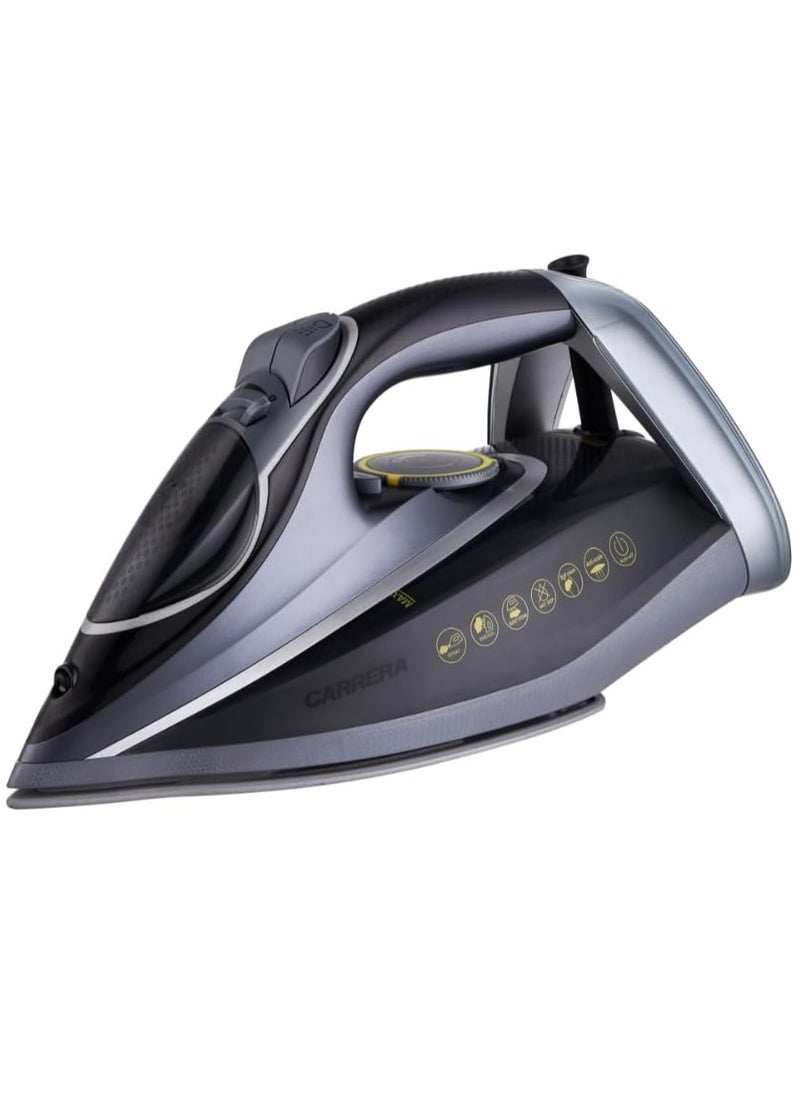 كاريرا CARRERA Steam Iron No 210-2800W Power, Aluminum Soleplate with Ceramic Coating, Anti-Calc, Self-Cleaning, Adjustable Temperature, Auto Shut-Off  - Image 4
