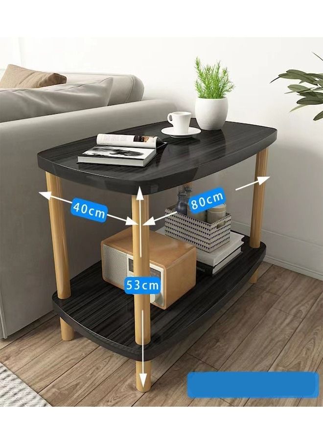 fashionhome طاولة قهوة جانبية للأريكة مكونة من طبقتين لغرفة المعيشة 80 × 40 × 53 سم - Image 2