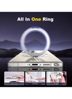 Generic For Samsung Galaxy S24 Ultra Case, 360 Degrees Rotatable Magnetic Ring Stand Back Cover, Compatible with Magsafe, Clear Slim Fit Anti-Yellowing Mobile Phone Case  - Image 3