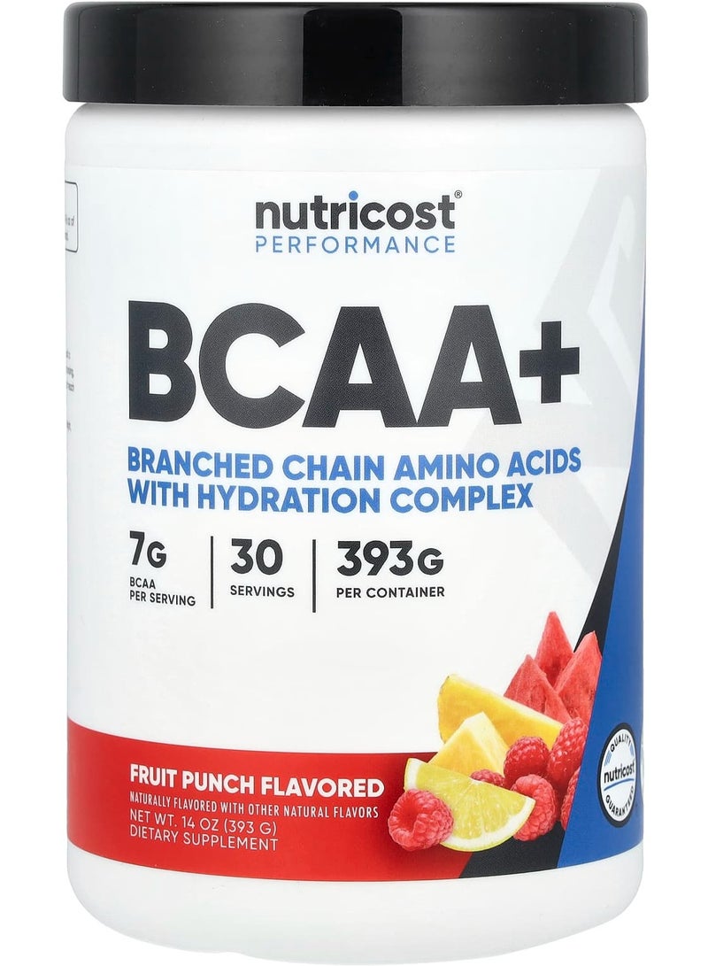Nutricost Performance, BCAA+, Fruit Punch, 14 oz (393 g)