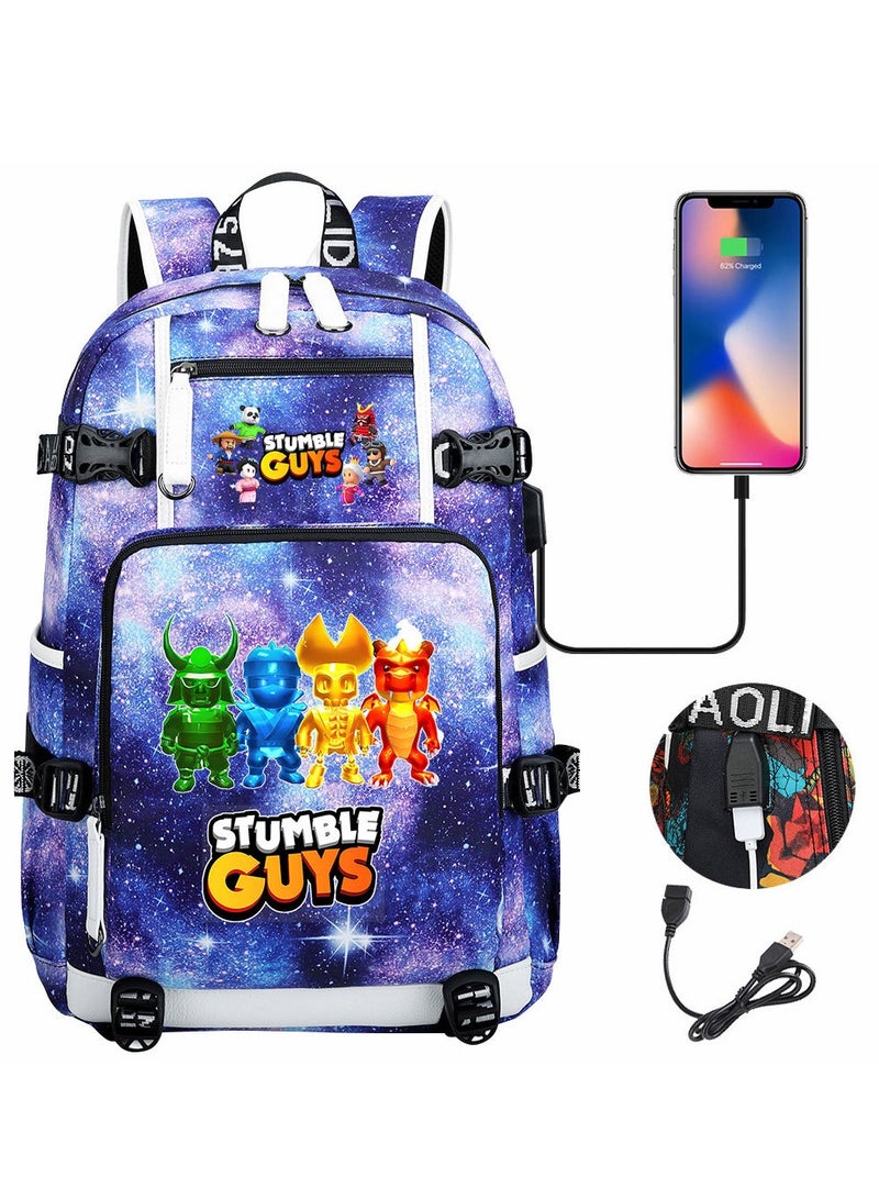USB Print Youth Casual Travel Backpack