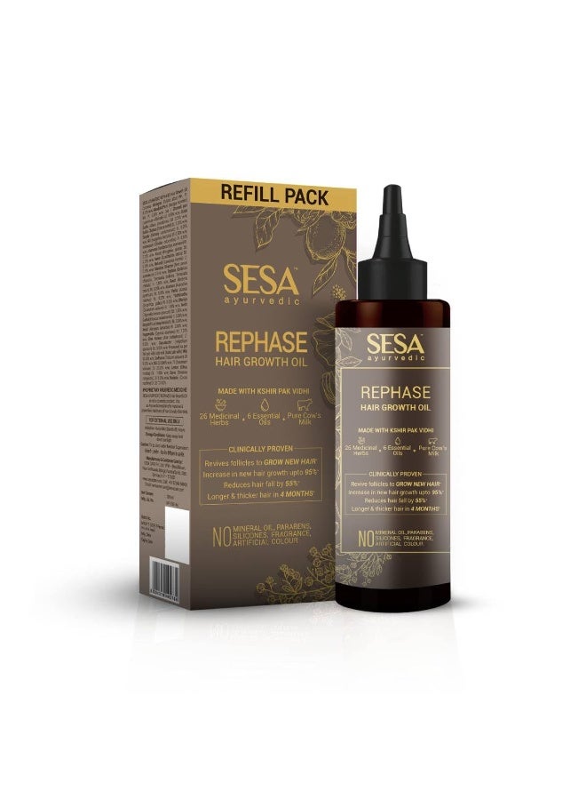 SESA Ayurvedic Rephase Refill Hair Growth Oil With 26 Herbs And 6 Essential Oils Promotes Hair Growth Help Reduces Hair Fall & Strengthen Roots Natural Hair Oil For Women And Men, 100 Ml - Image 1