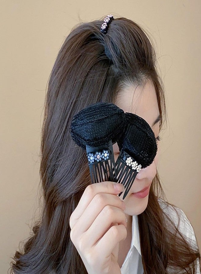 KuuGuu 10 PCS Rhinestone Flower Hair Volumizing Clips with Comb Hair Cushion Fashionable Non-Slip Invisible Fluffy Hair Pad Clip with Sponge Inserts Puffy Voluminous Hairstyles for Women Girls - Image 5