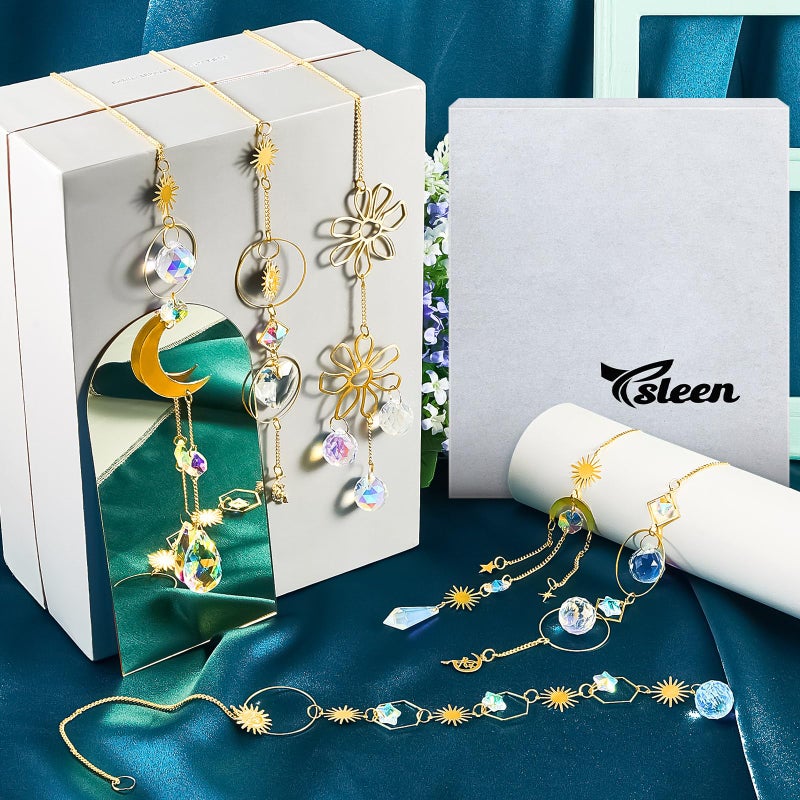 Ysleen 16 Pcs Crystals Suncatcher Colorful Hanging Sun Catcher for Window with Chain Pendant Ornament Prism for Garden Wedding Party Indoor Outdoor Decoration Gift(Rainbow) - Image 4