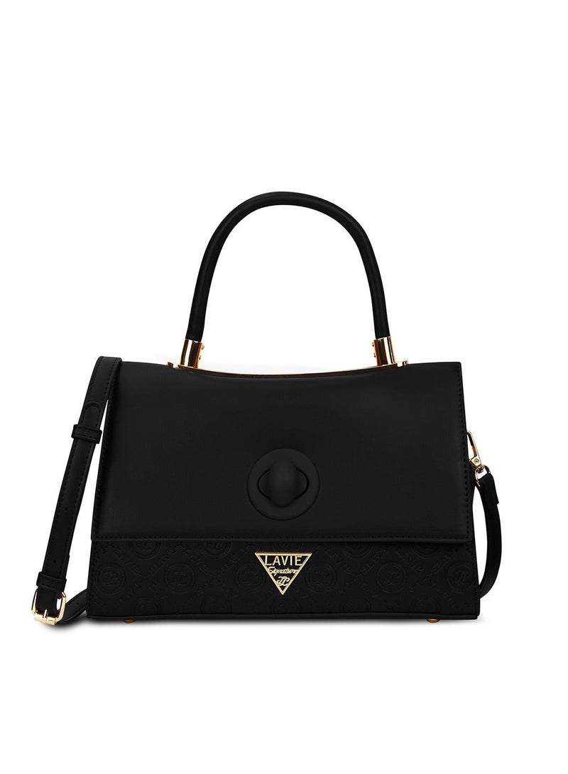 Lavie Signature Women's Charlotte Flap Satchel (Black) - Image 1