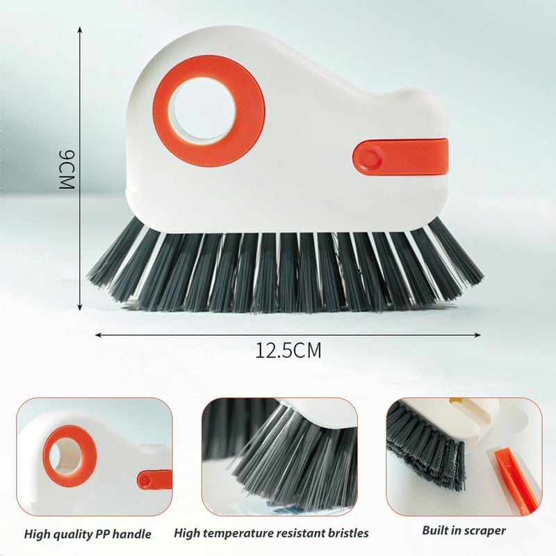 KBZONE 2 in 1 Groove Cleaning Brush Window Track Cleaning Tools, Multifunction Bristle Crevice Cleaning Brush with Hidden Scraper, Grout Cleaner Grip Brush for Sliding Door Track - Image 3