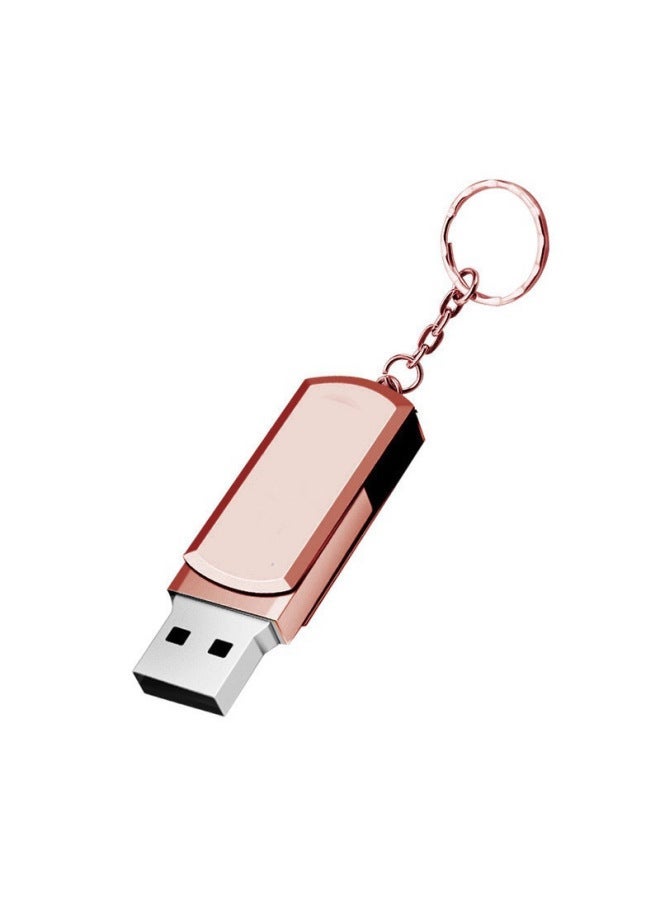 Gift Lettering Rotating USB Flash Disk 16g Small Fat Man Car 32G Metal 8g64g High Speed 128g-Color:Pink-Capacity:USB 3.0 128GB - Image 1