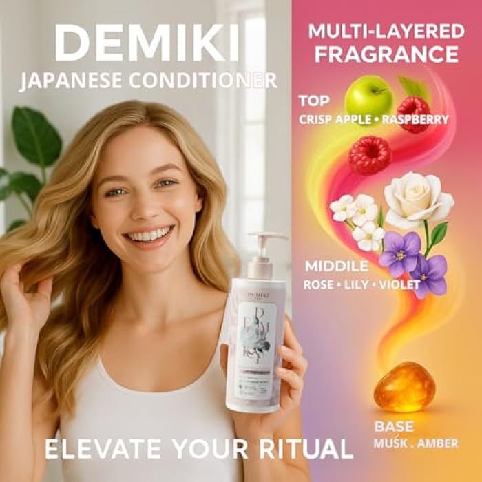 DEMIKI Japanese Conditioner Hair Care, Keratin Hair Treatment Hair Conditioner for Women, Color Safe, Deep Conditioner for Dry Damaged Hair, Frizz Ease, Sulfate-Free Anti-Dandruff 450ml 16oz - Image 2