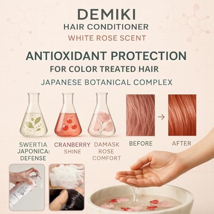 DEMIKI Japanese Conditioner Hair Care, Keratin Hair Treatment Hair Conditioner for Women, Color Safe, Deep Conditioner for Dry Damaged Hair, Frizz Ease, Sulfate-Free Anti-Dandruff 450ml 16oz - Image 4