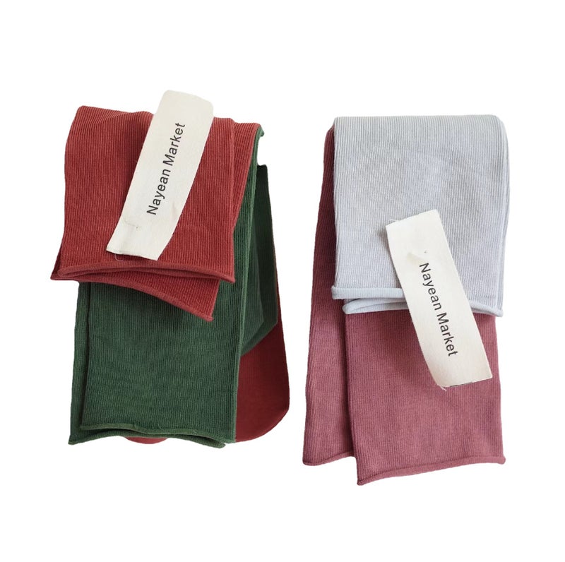Nayean Korean Candy Color Stacking Socks, Combed Cotton, Rolled Edge, Thin - Image 5