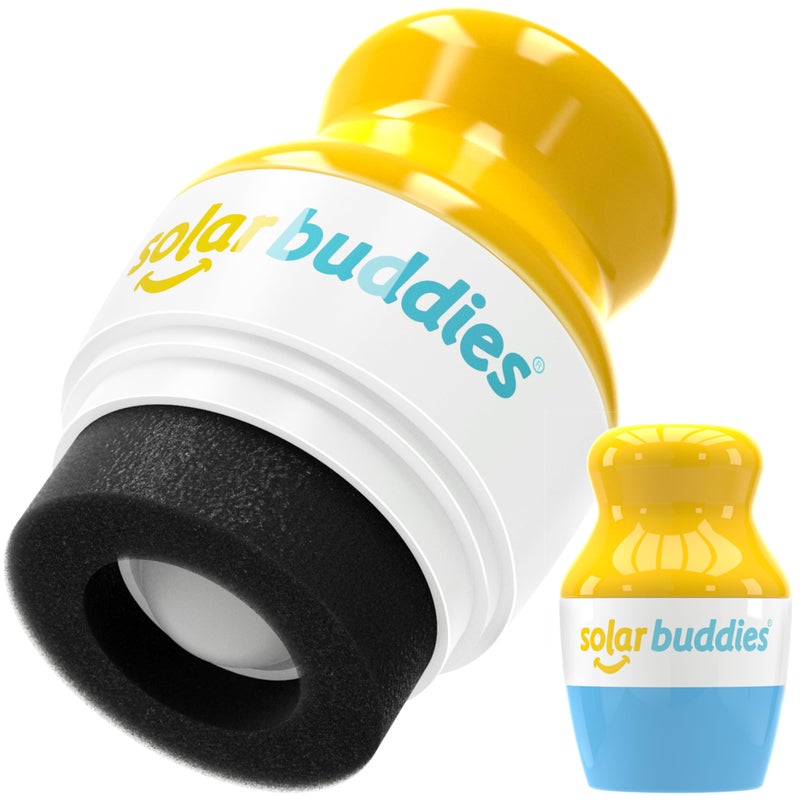 Solar Buddies Sunscreen Applicator Single Blue Refillable Roll on Sponge Sunscreen Suncream Lotion Applicator For Kids Adults Families Holds 34fl oz Perfect Size for Travel