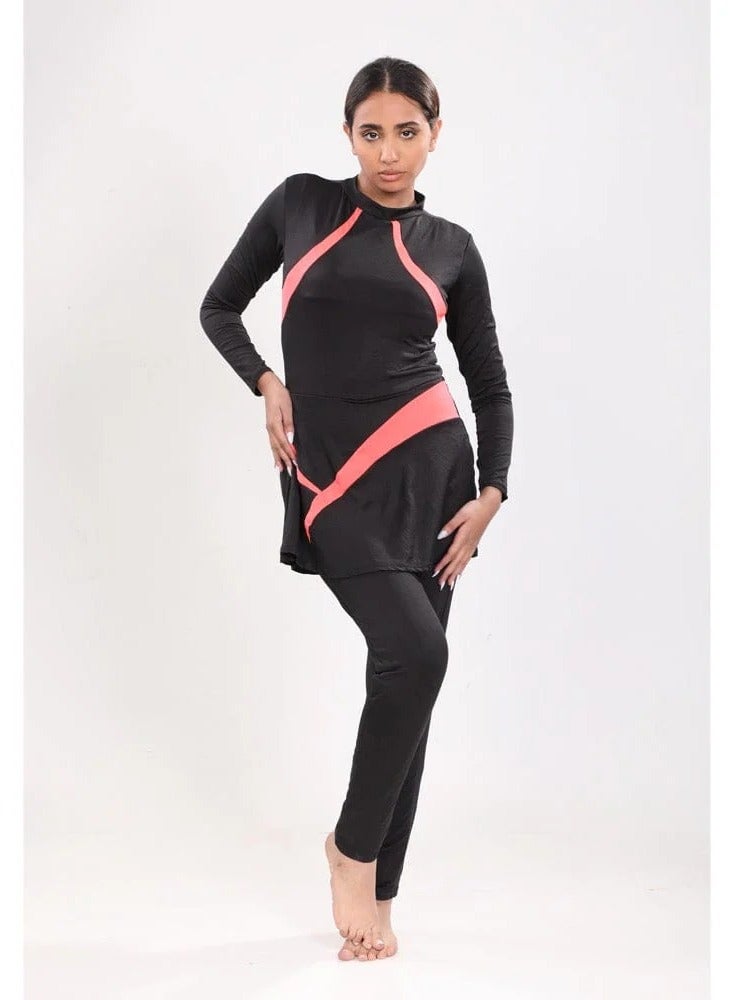 مايوه اسباندكس ليكرا ,اسود * بينك حريمي - Image 1