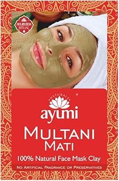 Ayumi Multani Mitti Powder for Face Masks Skincare Natural Skin Brightening Mask Deep Cleansing Face Mask Indian Healing Clay Facial Mask Bentonite Clay Organic Face Powder for Face Care 100g - Image 1