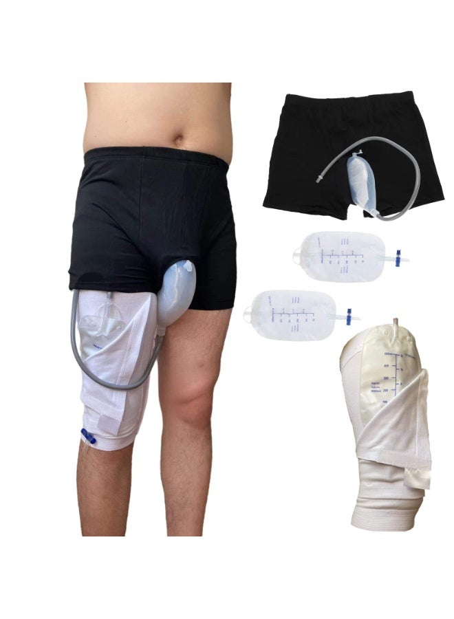 XiuWoo Male Urinal Bag Pee Bag Portable Wearable Men's Urinal Elastic Waistband Toilet Elastic Waistband Urine Replacement Collector (M) - Image 3