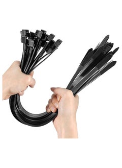 Duravel Duravel 25 CM Cable Ties White (100 Pack), Wire Ties With 18Kg Tensile Strength, Self-Locking Heavy Duty Nylon Plastic Zip Ties Wraps For Office, HouSehold And Outdoor (Black) 