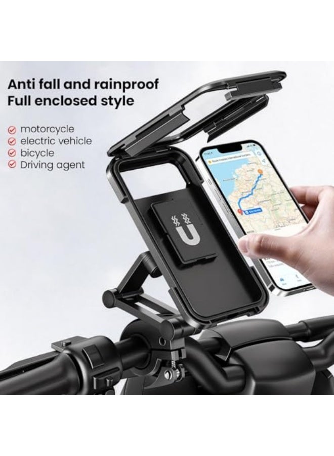 Anti-Theft Waterproof Motorcycle Phone Mount – 1" Ball Handlebar Stem Holder with Double Socket Arms & 720° Rotation – Fits 5.5–6.8 Inch Phones - Image 5