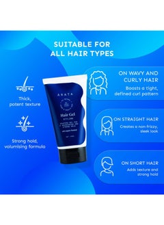 ARATA Arata Zero Chemicals Natural Hair Gel (150 Ml) | For Studio Styling, Shaping, Strong Hold & Nourishment With Organic Flaxseed & Olive Extracts | Hair Gel For Men & Women  - Image 2