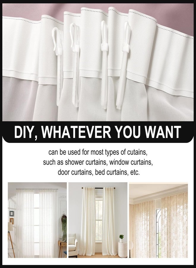 Pinsit 120 Pcs Adjustable Curtain Hooks, Plastic Curtain Hooks, Ratchet System Pinch Curtain Pleat Hooks for Window Curtain, Door Curtain and Shower Curtain - Image 3