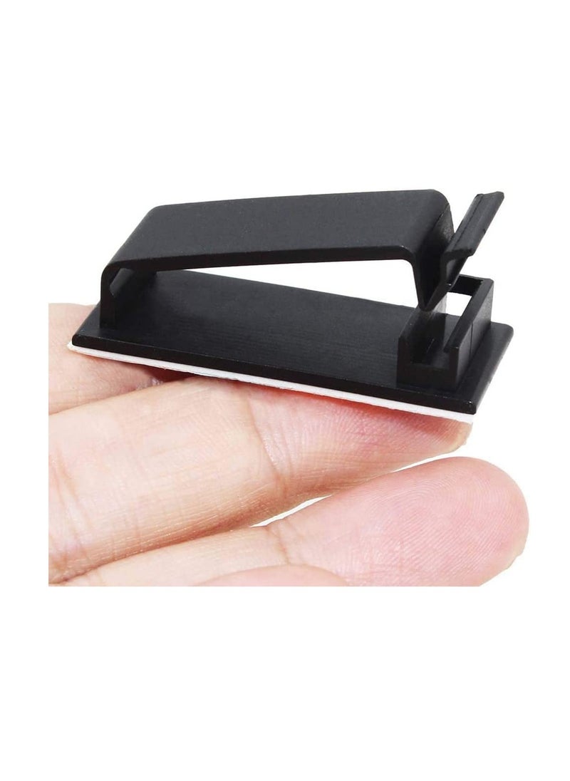 Excefore - 50-Pcs Self Adhesive Cable Management Clips, Cable Organisers Wire Clips Cord Holder - Image 1