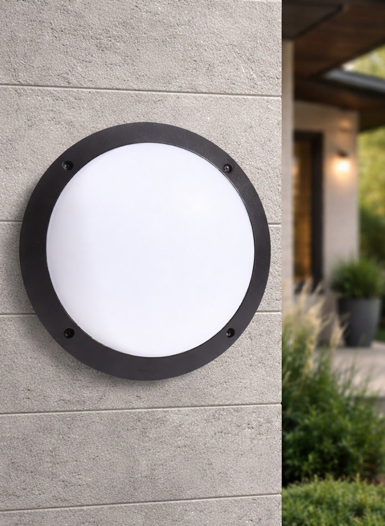 Fumagalli Outdoor Ceiling Light Black Round, IP44 Waterproof, E27 Bulb Holder, Changeable Bulb, Energy Efficient, Weatherproof Wall/Ceiling Lamp, 1x Warm White LED E27 Bulb Included - Image 3