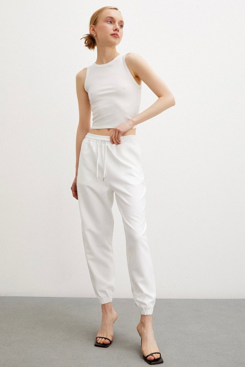 Never More Lycra Sweatpants White - Image 1