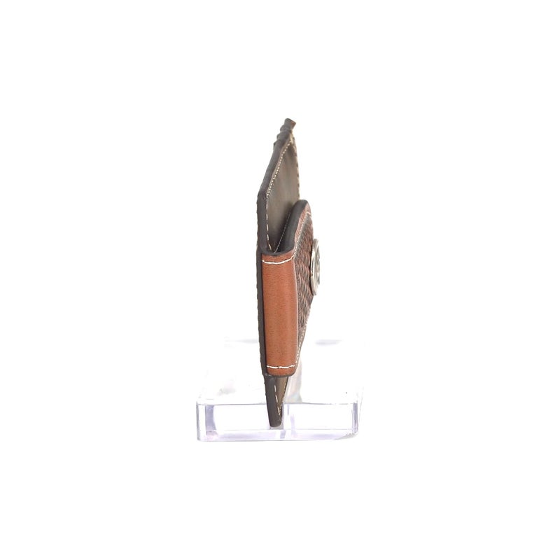 ARIAT Basket Weave Money Clip Brown - Image 3