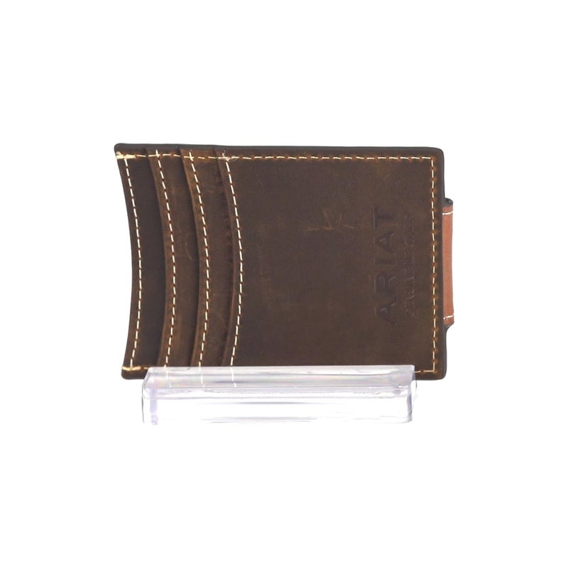ARIAT Basket Weave Money Clip Brown - Image 5