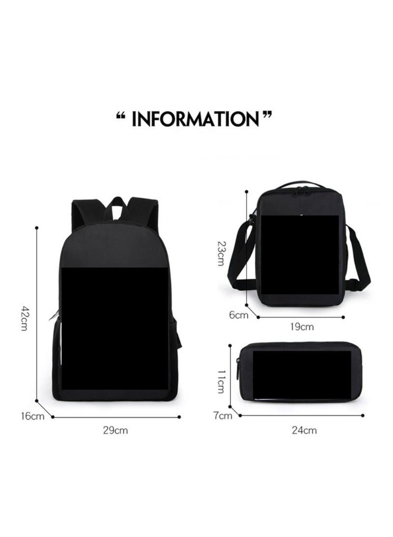 Children's leisure load reducing large capacity printed backpack for elementary school students, 3-piece set - Image 2