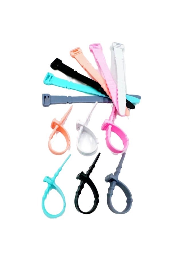 Loquat Protective Cover Fishbone Cable Tie Desktop Organizer Earphone Cable Tie Color Flexible Glue Silicone Data Cable Storage-Color:Color Mixing - Image 5