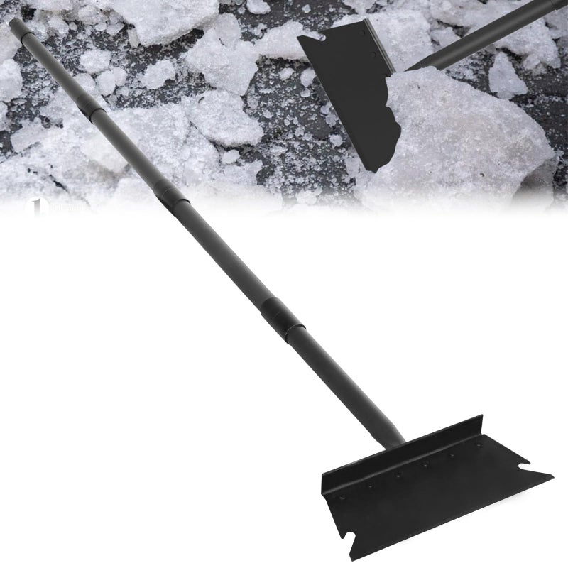 TwinkleTool Garden Shovel, Floor Scraper, Ice Scraper, 59 Inch Adjustable Heavy Duty Snow Scraper Long Handle, Garden Flat Shovel for Lawn Edging Weeding Digging Snow Removal and Ice Scraping - Image 1