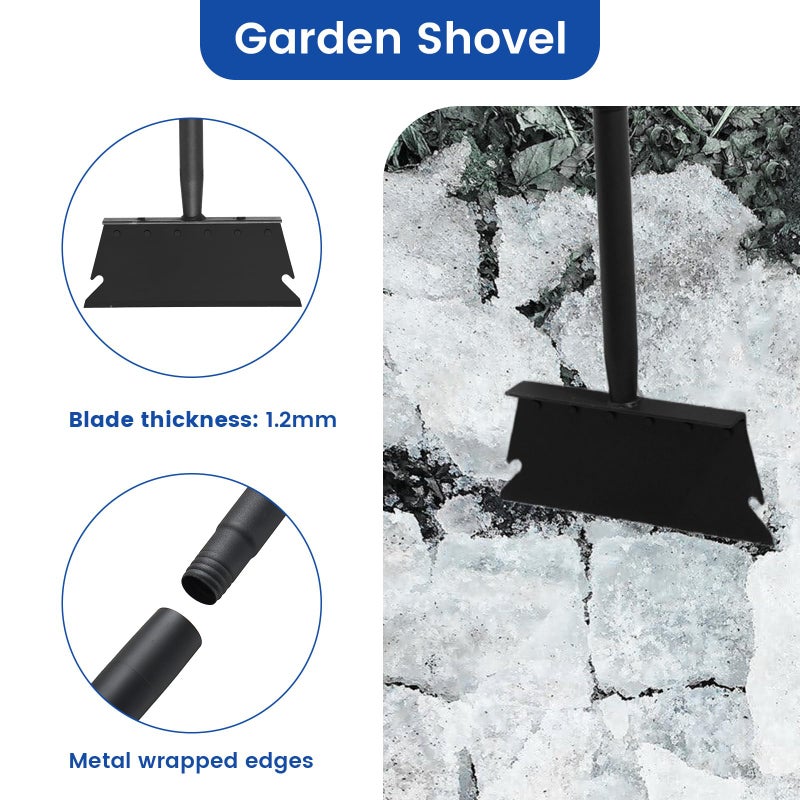 TwinkleTool Garden Shovel, Floor Scraper, Ice Scraper, 59 Inch Adjustable Heavy Duty Snow Scraper Long Handle, Garden Flat Shovel for Lawn Edging Weeding Digging Snow Removal and Ice Scraping - Image 2