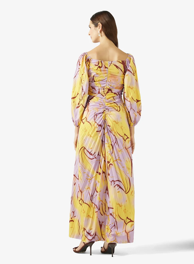 ELLA Printed Dress With Slit