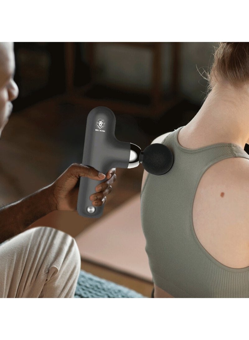 GREEN LION Deep Tissue Mini Massage Gun Handle Pro Rechargeable with 4 Speeds Massage / Quiet Portable Electric Handheld Body Massager for Back Neck Pain Relief- Black - Image 4