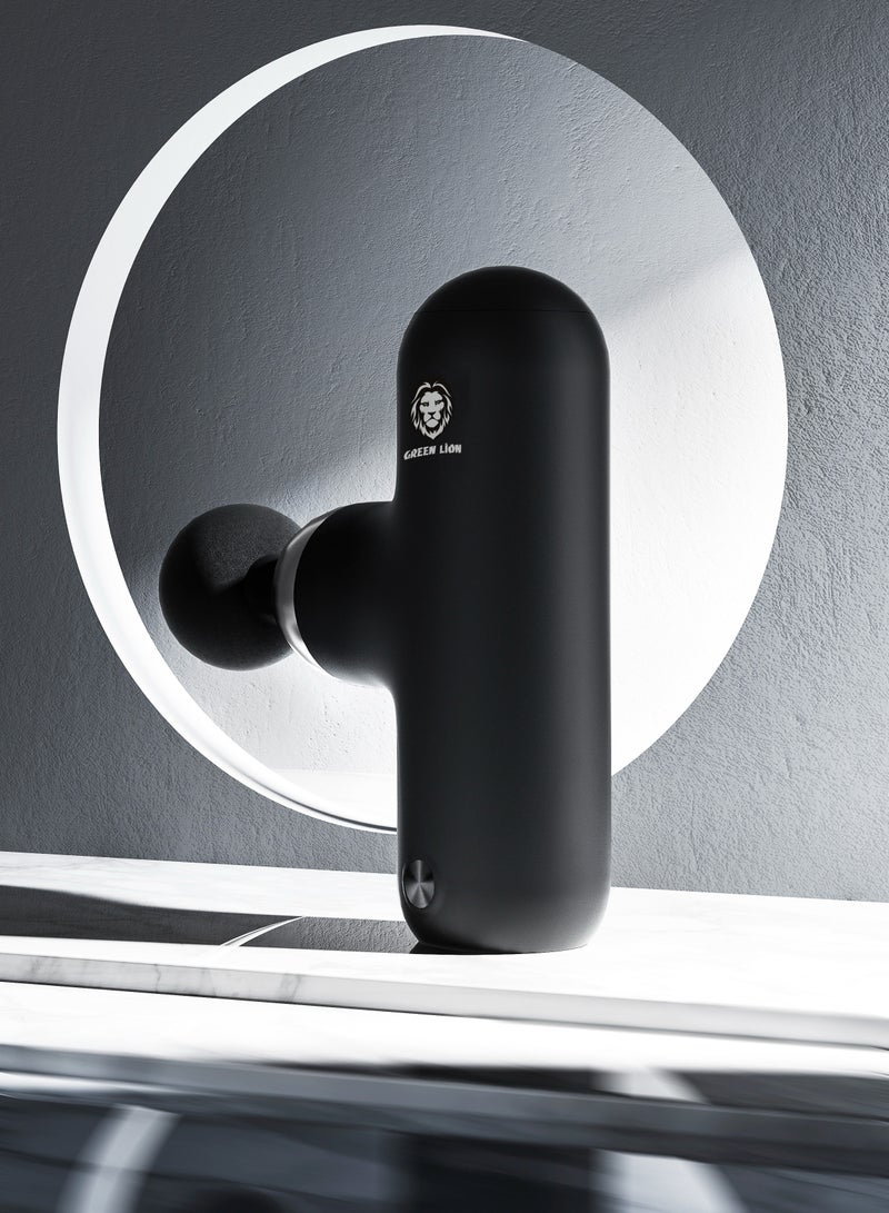 GREEN LION Deep Tissue Mini Massage Gun Handle Pro Rechargeable with 4 Speeds Massage / Quiet Portable Electric Handheld Body Massager for Back Neck Pain Relief- Black - Image 3