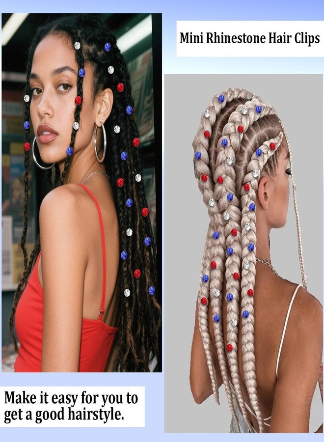 YISSION 30PCS 4th of July Mini Rhinestone Hair Clips, Red White Blue Patriotic Sparkly Hair Pins for Women & Girls, Non-Slip Barrettes for Festival & Daily Wear - Image 4