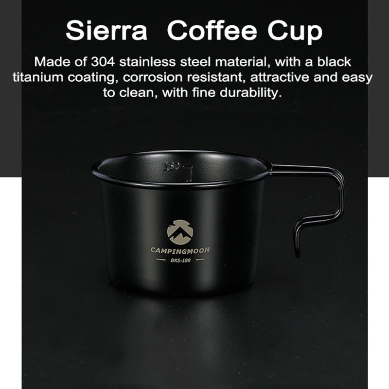 Campingmoon 2pcs Outdoor Stainless Steel 160ml 210ml Sierra Coffee Cups Set Picnic Drinking Ware Portable Barbecue Hiking Camping Water Cup Picnic Tableware - Image 2