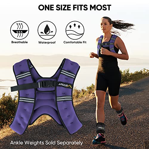 APEXUP 5lbs Weighted Vest Men Women, Weight Vest for Women Workout Equipment for Strength Training Running (Purple) - Image 5