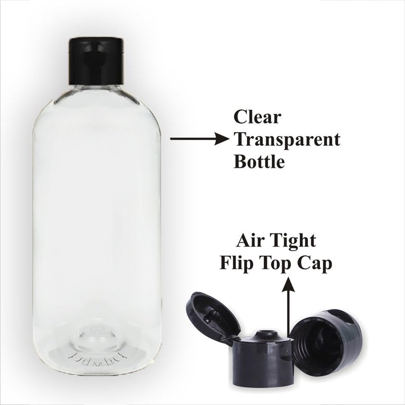 Thinqkart Select 300ml Empty Clear Plastic Bottles Refillable Travel Size Cosmetic Containers Squeeze Bottles With Black Flip Cap For Toiletries, Shampoos, Lotions, Creams Pack of (3) - Image 2