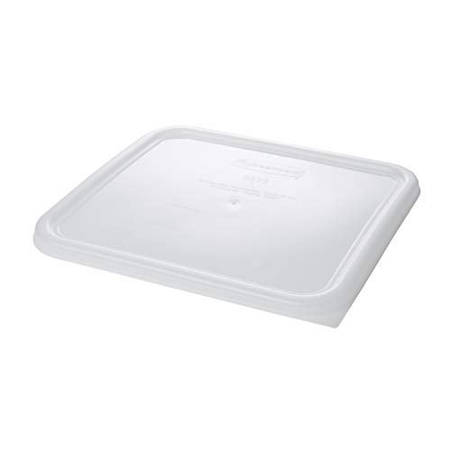 Rubbermaid Commercial Products Large Lid For 121822 Qt Plastic Space Saving Square Food Storage Container White Lid for KitchenRestaurantCafeteria for WetDry Food Storage - Image 1