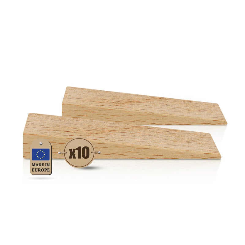 Tolux Wooden Wedges Hardwood Wedge Beech Wood Wedge Wooden Doorstop Handy Tool in Carpentry Construction and Various DIY Projects Size 65x20x12 mm 25x08x05 in Pack of 10 pcs - Image 2