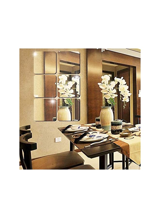 Zaboon Pieces Square Mirror Tile Wall Stickers Set Mosaic Wall Paper Bathroom Decoration - Image 2